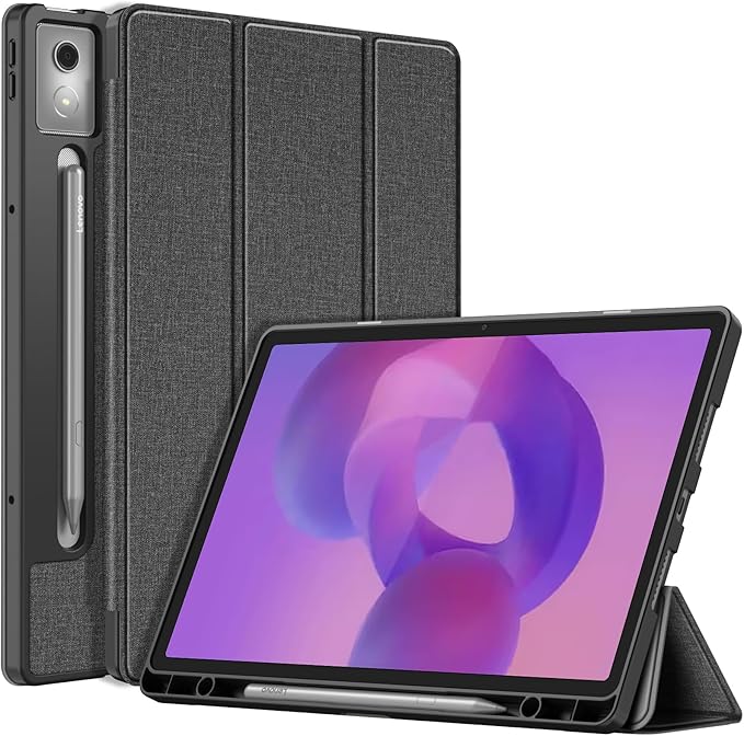 Fintie Case for Lenovo Idea Tab Pro 12.7 inch 2025 (TB-373FU/ TB-375FC) - Ultra-Thin Soft TPU Back Cover Protective Case with Pen Holder and Auto Sleep/Wake (Grey)