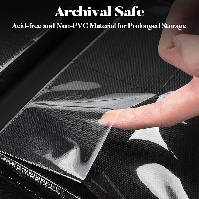 Premium 4 Pocket Zip Card Binder, Trading Card Binder for 320 Cards, Portable PU Card Collection Binder, Collector Card Album Folder for Game & Sports Cards (Red)