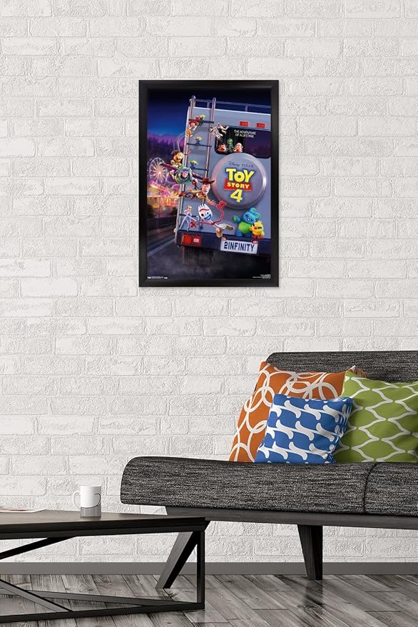 Trends International Disney Pixar Toy Story 4 - Final One Sheet Wall Poster, 14.725" x 22.375", Black Framed Version
