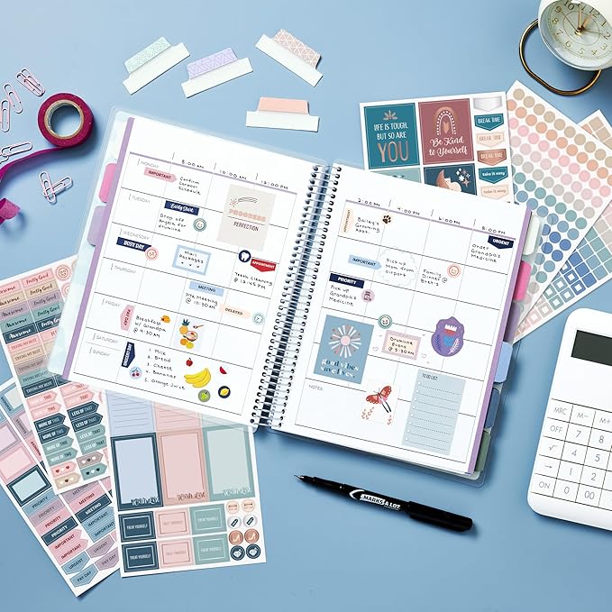 Avery Productivity Planner Sticker Pack, Calendar, Bullet Journaling, and Productivity, Great for to-Dos, Meetings, Budget, and More, 15 Sheets, 1,094 Planner Stickers (6777)