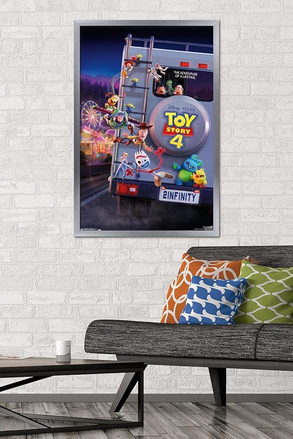 Trends International Disney Pixar Toy Story 4 - Final One Sheet Wall Poster, 22.375" x 34", Silver Framed Version