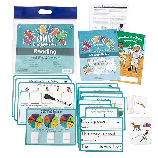 Really Good Stuff Family Engagement Reading - Read, Write and Play Pack - First Grade