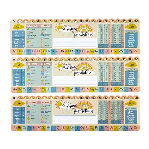 Really Good Stuff Boho Self-Adhesive Vinyl Desktop Helpers - Set of 24 - Primary