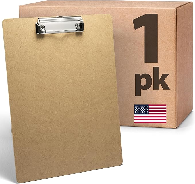 Officemate Recycled Wood Clipboard, Letter Size, Low Profile Clip, 9 x 12.5 Inches (83219), Each, Brown