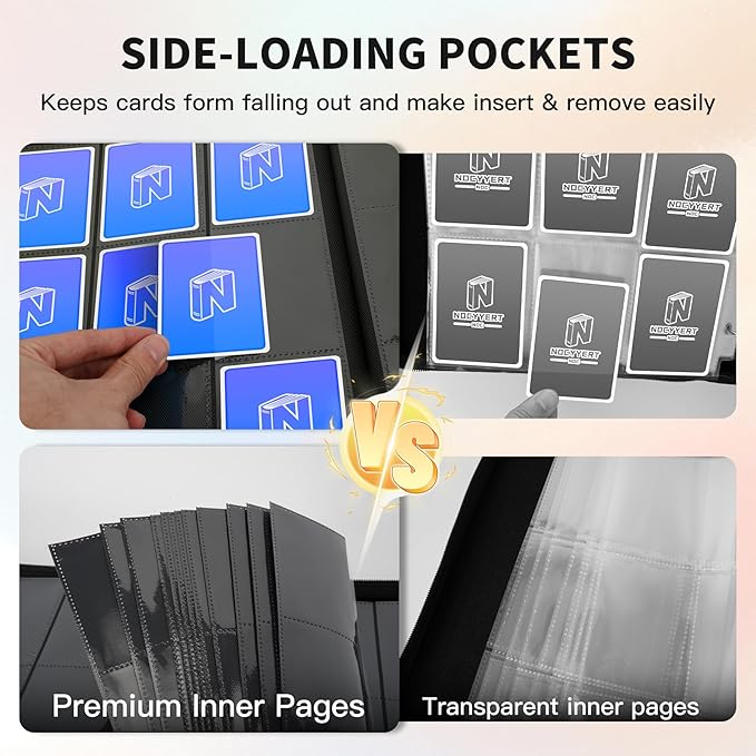 Trading Card Binder, Premium 9 Pocket 540 Double Sided Pocket Collection Binder, Card Album for TCG Card Holder for Game Card, Sports Card, Yugioh, MTG etc (Blue)