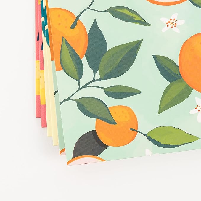 U Brands Fashion File Folders, 1/3-Cut Tabs in Assorted Positions, Letter Size, Office Supplies, 6 Count (Citrus Squeeze)