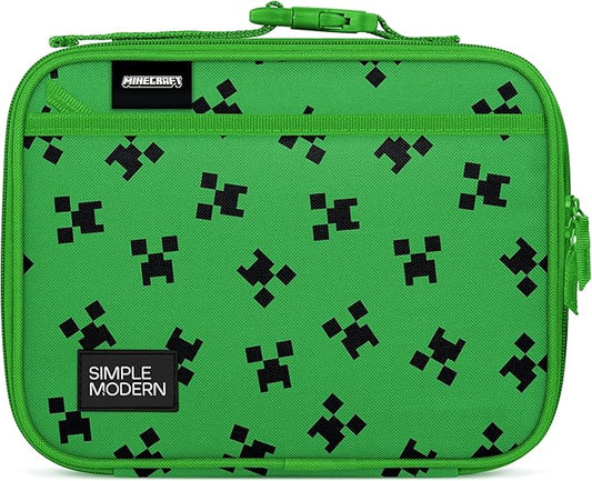 Simple Modern Minecraft Kids Lunch Box for Toddler | Reusable Insulated Bag for Girls | Meal Containers for School with Exterior and Interior Pockets | Hadley Collection | Minecraft Creeper