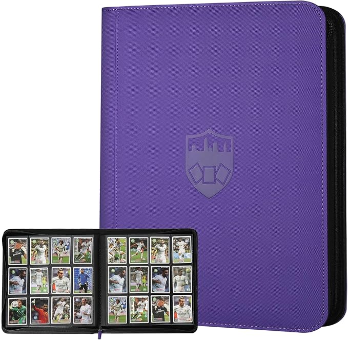 Trading Card Binder 12 Pocket, GERMUN PU Cover Card Binder for 720 Cards, Premium Trading Card Holder Folders, Double Sided Pocket Card Album for MTG, TCG (Purple)