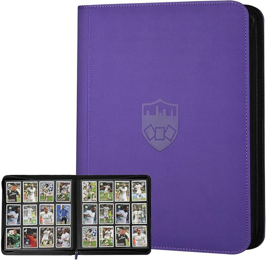 Trading Card Binder 12 Pocket, GERMUN PU Cover Card Binder for 720 Cards, Premium Trading Card Holder Folders, Double Sided Pocket Card Album for MTG, TCG (Purple)