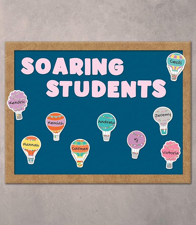 Carson Dellosa 36-Piece Pastel Hot Air Balloon Decorations, Colorful Cardstock Cutouts for Back to School, Bulletin Board, Name Tags, Classroom Decor, Teacher Supplies for Elementary and Preschool