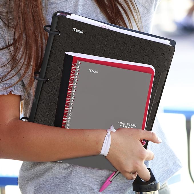 Five Star Spiral Notebook, 2 Subject, College Ruled Paper, 6" x 9-1/2", 80 Sheets, Fights Ink Bleed, Water Resistant Cover, Gray (840029AA3-ECM)
