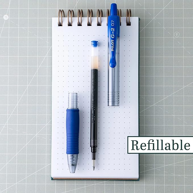 Pilot G2 Premium Gel Roller Pens Fine Point 0.7 mm, Blue Ink Pens Fine Point, Pack of 14 - Ideal for School, Journaling, and Office Writing