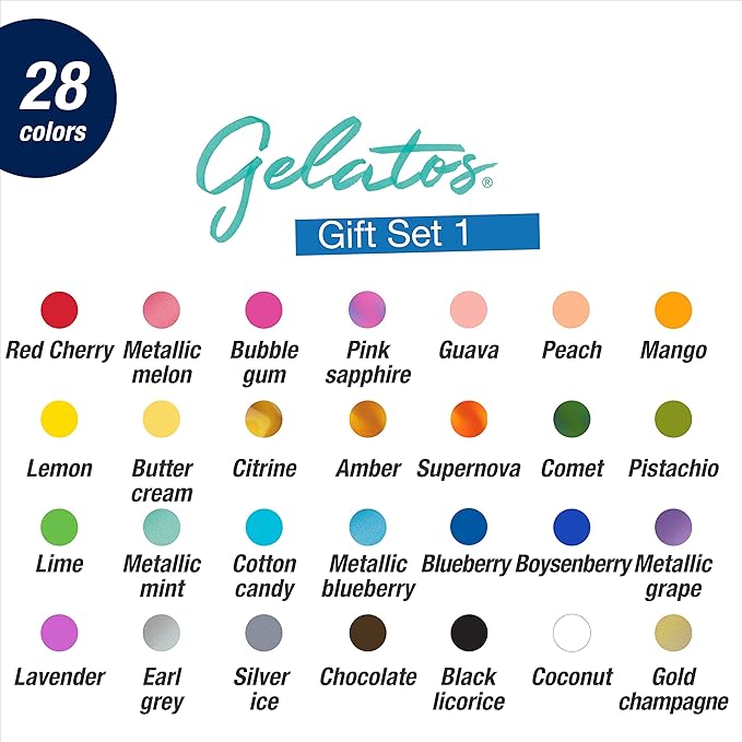 Faber-Castell Gelatos Gift Set: 28 Watercolor Gel Crayons and Art Supplies for Painting, Drawing & Journaling, Versatile Art Pigment Crayons, Gel Sticks for Mixed Media