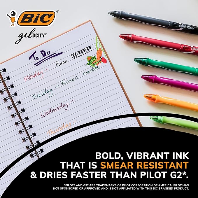 BIC Gelocity Quick Dry Ocean Themed Gel Pens, Medium Point (0.7mm), 8-Count -Pen Set, Colored Gel Pens for Note Taking and Journaling, (Pack of 2)