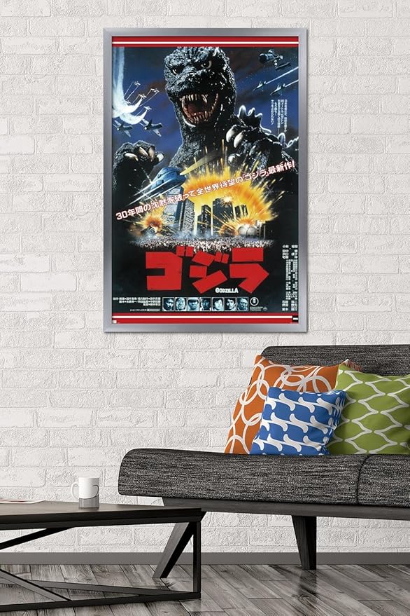Trends International Godzilla - The Return Of Godzilla One Sheet Wall Poster, 34L x 22.4W, Silver Framed Version