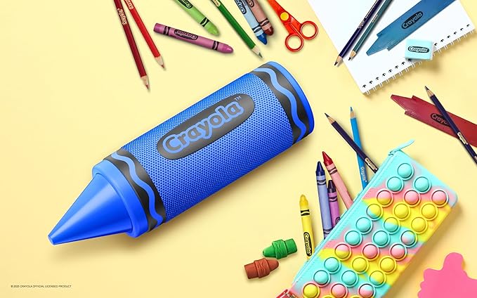 Crayola Kids Crayon Speakers Bluetooth Wireless, Portable Bluetooth Speakers 20W Peak Power HD Sound, Mini Bluetooth Speaker with TWS Pairing BT 5.3, FM Radio Home/Party/Outdoor/Travel