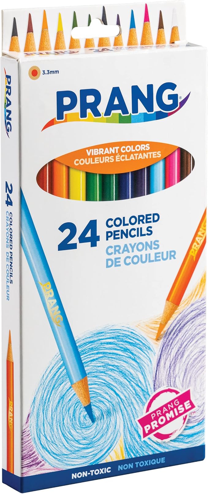 Prang Colored Pencils, Assorted Colors, 3.3 mm core, 24 Count