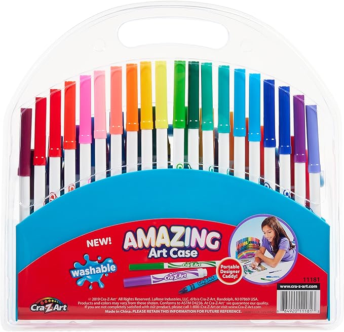 Cra-Z-Art 64pc Amazing Art Case featuring Vibrant, Crayons and Super Tip and Fineline Markers Great for Kids Ages 3 and Up