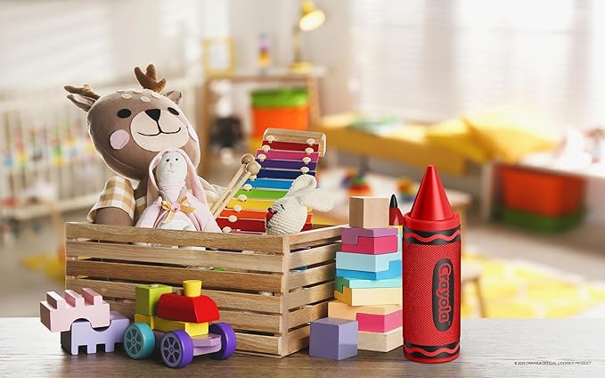 Crayola Kids Crayon Speakers Bluetooth Wireless, Portable Bluetooth Speakers 20W Peak Power HD Sound, Mini Bluetooth Speaker with TWS Pairing BT 5.3, FM Radio Home/Party/Outdoor/Travel