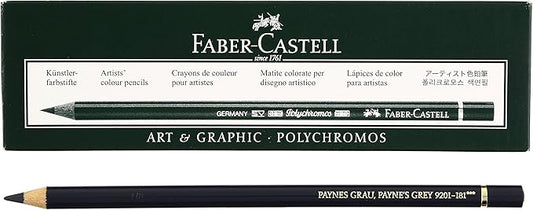 Faber Castel Polychromos Colored Pencils, 181, Paynes Gray, 6 Count