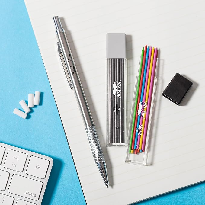 Mr. Pen- 2mm Mechanical Pencil, Metal, 2mm, Drafting Pencil, Metal Mechanical Pencils, Drawing Mechanical Pencils, Lead Holder