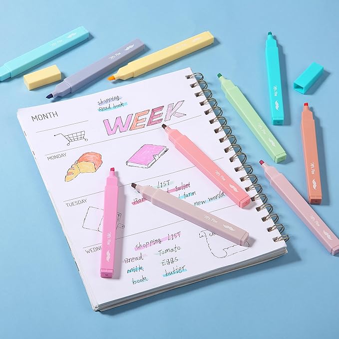 Mr. Pen- Aesthetic Highlighters, 10 pcs, Chisel Tip, Pastel Colors, Cute Highlighters Assorted Colors (Pack of 2)