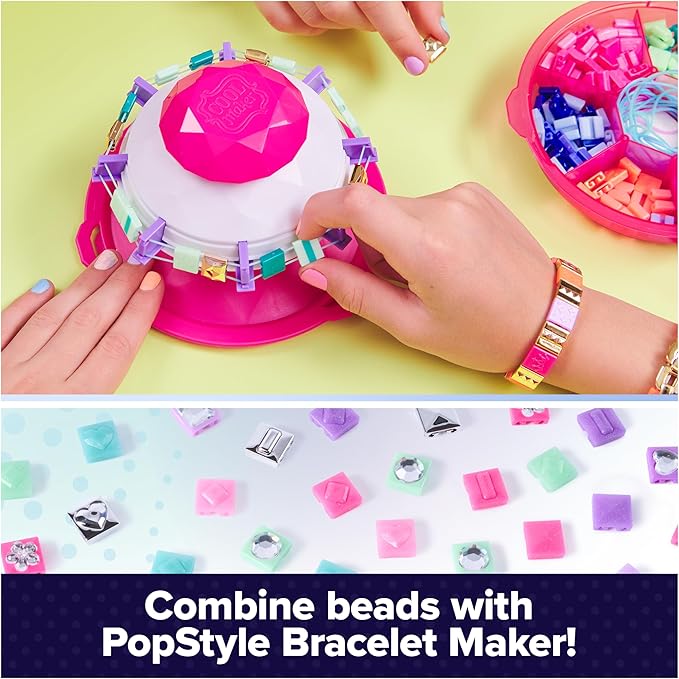 Cool Maker, PopStyle Expansion Pack, Bracelet Making Kit, over 50 Gem Beads, Makes 3 (Packaging May Vary), Arts and Crafts Kids Toys for Ages 7 and up
