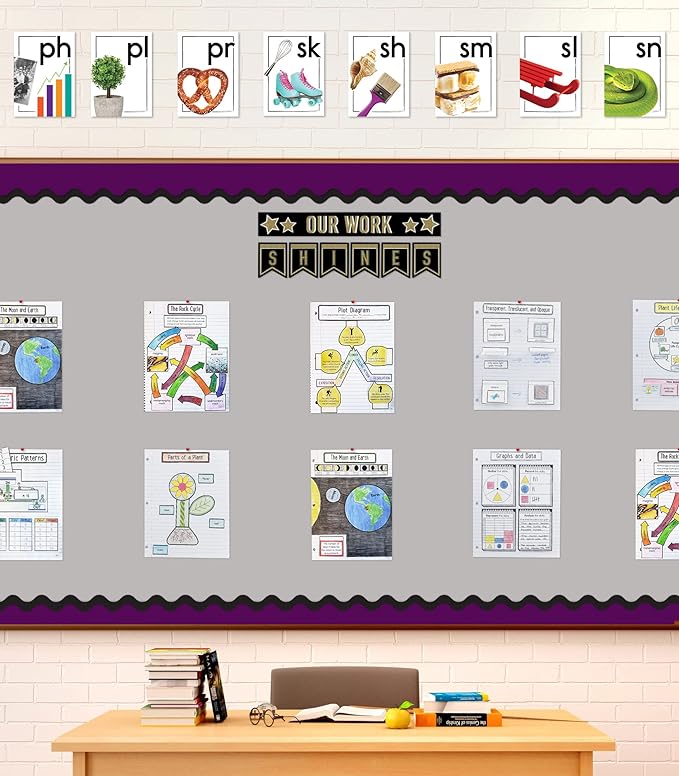 Carson Dellosa Blends and Digraphs Bulletin Board Set—Blend Cards, Digraph Cards, and Header for Bulletin Boards and Grammar Learning, Homeschool or Classroom Décor (35 pc)