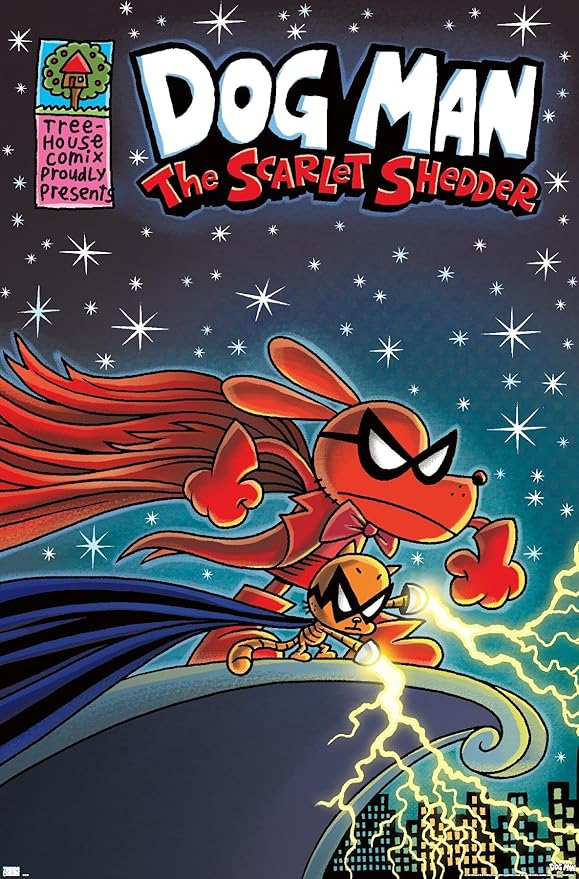 Dog Man - The Scarlet Shedder Wall Poster, 19L" x 13W", Premium Unframed Version