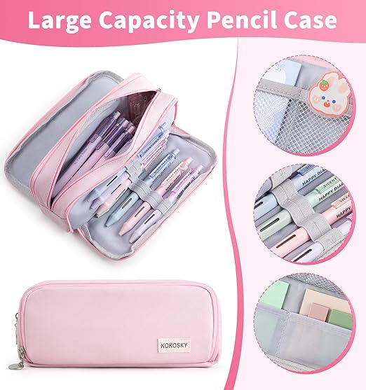59Pcs Bible Study Supplies, Bible Journaling Kit for Women, Pink Pencil Case, 12 Pastel No Bleed Highlighters and 6 Colored Pens, Bible Tabs and More, Book Annotation Kit for Women & Men (Pink)