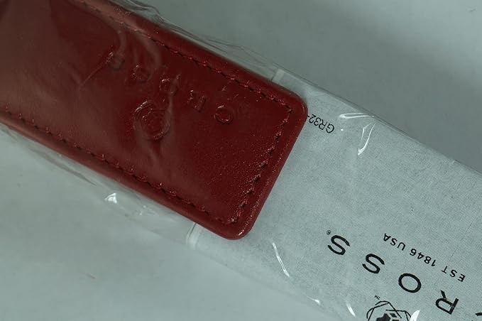 Cross Full Grain Burgundy red Leather with Matching Thread Color Combinations, Single Flip Top Pen Pouch with Secure snap, Can Accommodate Any Cross Pen