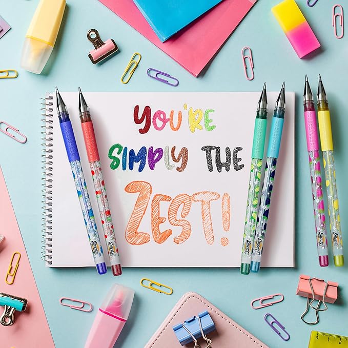 Smens Scented Glitter Gel Pens – 12 Pack Colored Gel Pens with Sparkly Ink & Gourmet Scented Grips – Fun School Supplies, Cute Journaling Pens & Creative Stationery Gift Set