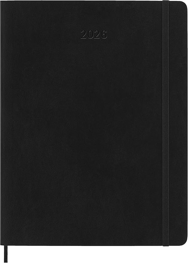 Moleskine Classic 12 Month 2026 Monthly Planner, Soft Cover, XL (7.5" x 9.75"), Black, 128 pages