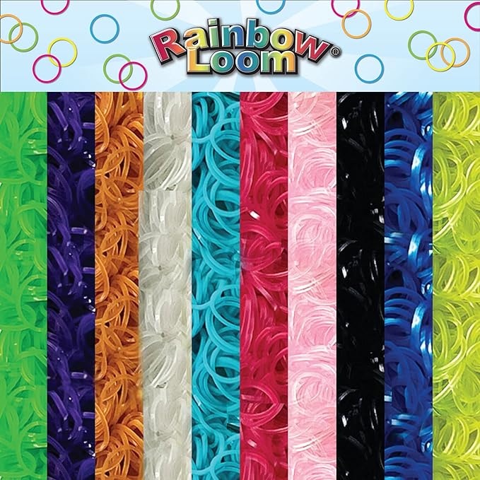 Rainbow Loom® Duo Combo with Jewel Rubber Bands Collection, Features 2 connectable to Make Longer and Wider Creations, an Organizer Case, Great Activity up to 4 People 7+