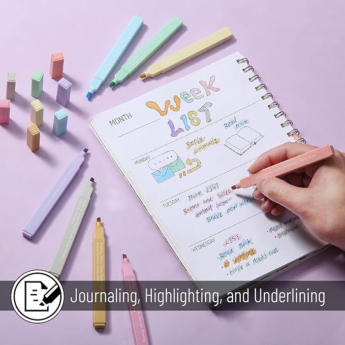 Mr. Pen- Bible Highlighters with Color-Coding System, 16 Pack, Soft Pastel Aesthetic Highlighters Assorted Colors, Bible Markers No Bleed Through