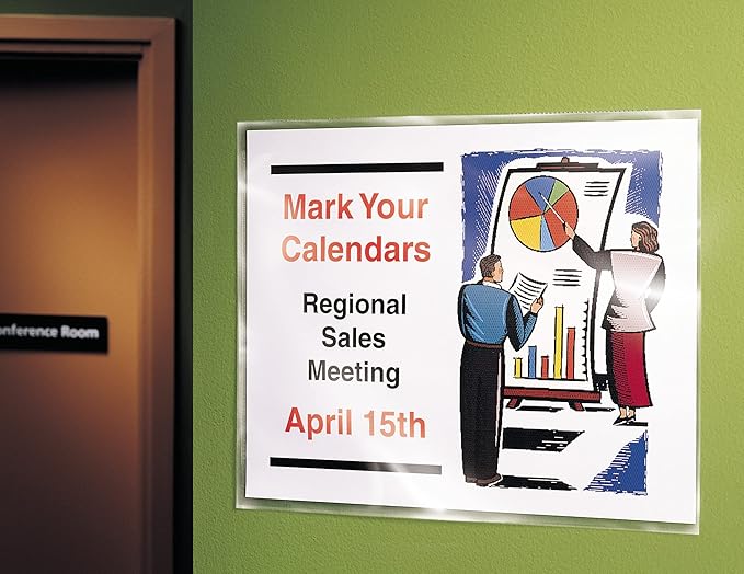 Avery Self-Adhesive Wall and Door Communication Display Protectors, 10 Clear Sleeves (74404)
