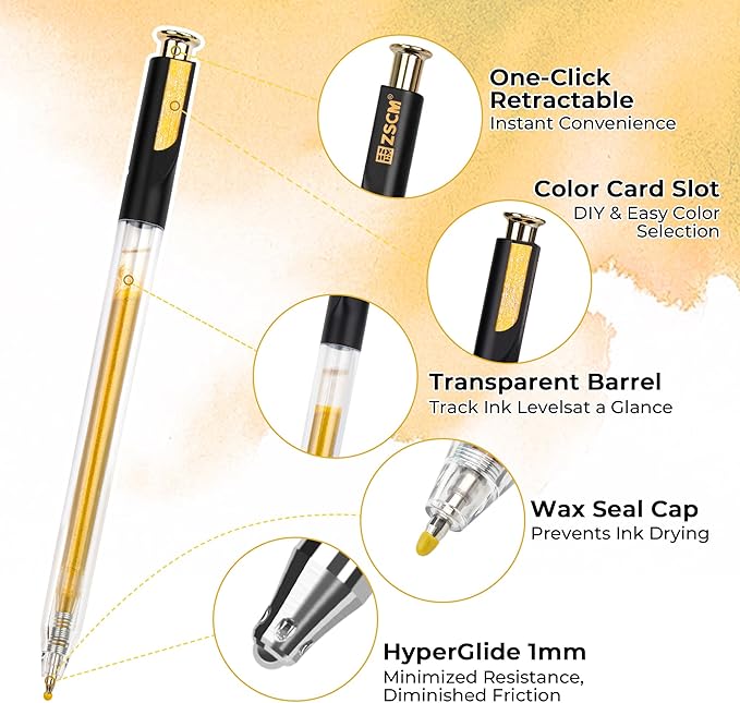 Retractable Glitter Gel Pens, 7 Colors Large Capacity Sparkle Shimmer Gel Ink Pens for Adult Coloring, 1.0 mm Fine Point Smooth Writing Color Pen for Party Decor Note Taking Aesthetic Art Supplies