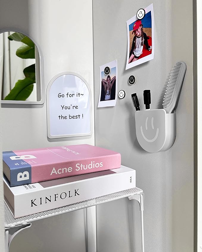 KEYDUACU 10 pcs - Locker Accessories, Locker Decorations including mirrors, whiteboards, magnets and organizing supplies. Ideal for back-to-school essentials and the office (11 Pcs-Light Gray)