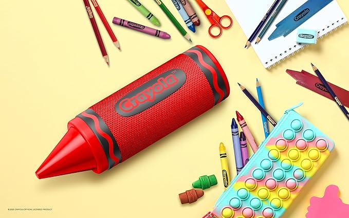 Crayola Kids Crayon Speakers Bluetooth Wireless, Portable Bluetooth Speakers 20W Peak Power HD Sound, Mini Bluetooth Speaker with TWS Pairing BT 5.3, FM Radio Home/Party/Outdoor/Travel