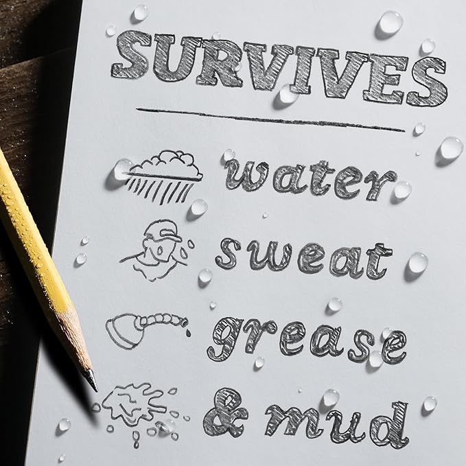 Rite in the Rain Weatherproof Soft Cover Notebook, 4.625" x 7.25", Black Cover, Universal Pattern (No. 774)