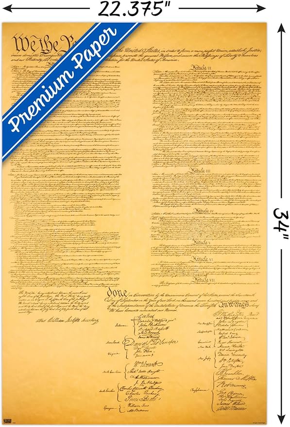 Trends International The Constitution Wall Poster, 22.375" x 34", Premium Poster & Mount Bundle