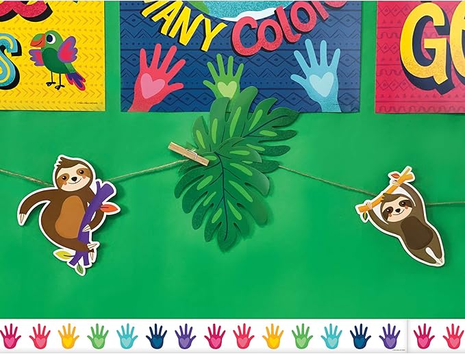Carson Dellosa One World 36pc Tropical Leaves Bulletin Board Decorations, Tropical Decor for Bulletin Board, Party, Classroom Decor, and Summer Bulletin Board Decorations, Boho Classroom Decor