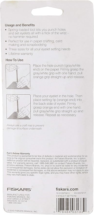 Fiskars Eyelet Setters, 3 Piece Set (12-31337097)