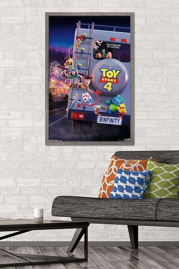 Trends International Disney Pixar Toy Story 4 - Final One Sheet Wall Poster, 22.375" x 34", Barnwood Framed Version