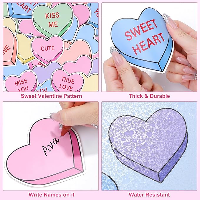 Aneco Valentine's Day Bulletin Board Decorations Valentine Classroom Decoration Paper Cutouts for Kindergarten Preschool Wall Door Decor
