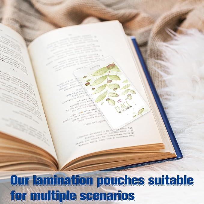 1000 Pack 5mil 2.5" x 4.2" Thermal Laminating Pouches Badge Laminate Pouches Clear Laminated Luggage Tags Printable Laminator Pouches for Business Permits Cards