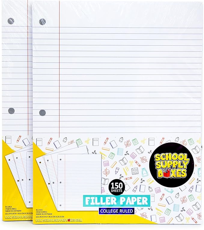High School Writing Bundle | Case (2 Boxes) - 51 Pieces per Box | School Supply Boxes - Back to School Essentials | Includes Composition Books, Loose Leaf Paper, Index Cards, 12 ct. Pens & More
