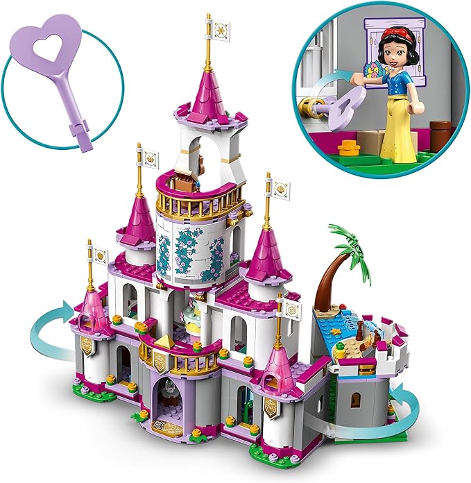 LEGO Disney Princess Ultimate Adventure Castle 43205 Building Toy with 5 Princess Mini-Dolls Including Ariel, Rapunzel and Snow White(Packaging May Vary)