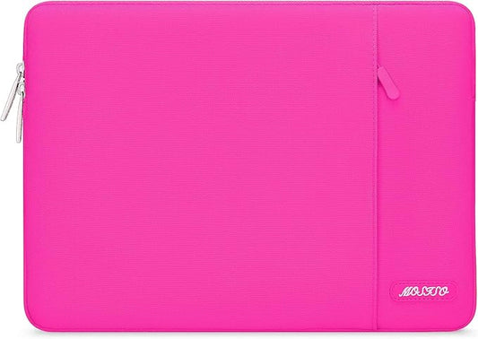 MOSISO Laptop Case 13 inch, 13 inch Laptop Sleeve Compatible with MacBook Air M4 M3 M2 M1 2025-2018 / Pro M2 M1 2025-2016, Polyester Vertical Computer Sleeve Bag with Pocket, Bright Rose
