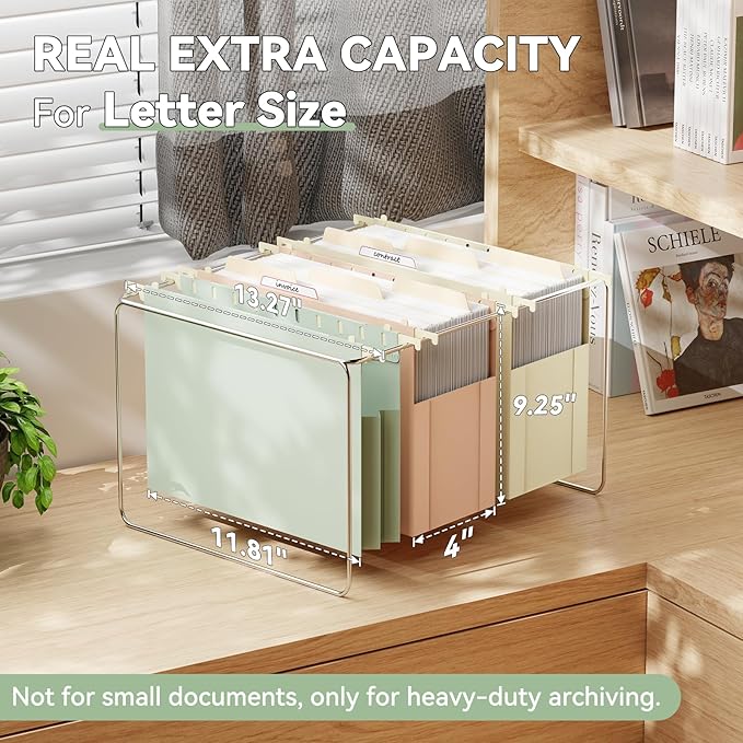 Extra Capacity Plastic Hanging File Folders Letter Size,6 Pack Heavy Duty 4" Expansion for Bulky Files,Pastel Color Hanging Folders with Tabs,Filing Cabinet Organizer for Office Home School
